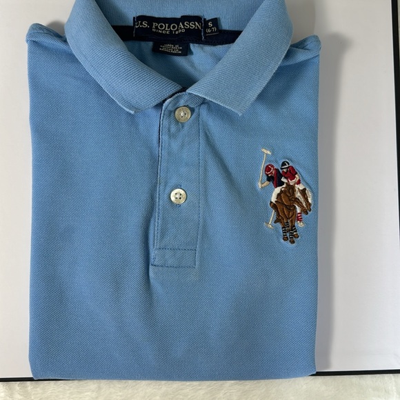 Boys’ Ralph Lauren U. S. Polo Assn Denim Blue Embroidered iconic Polo Sz S 6, 7 - Picture 15 of 15